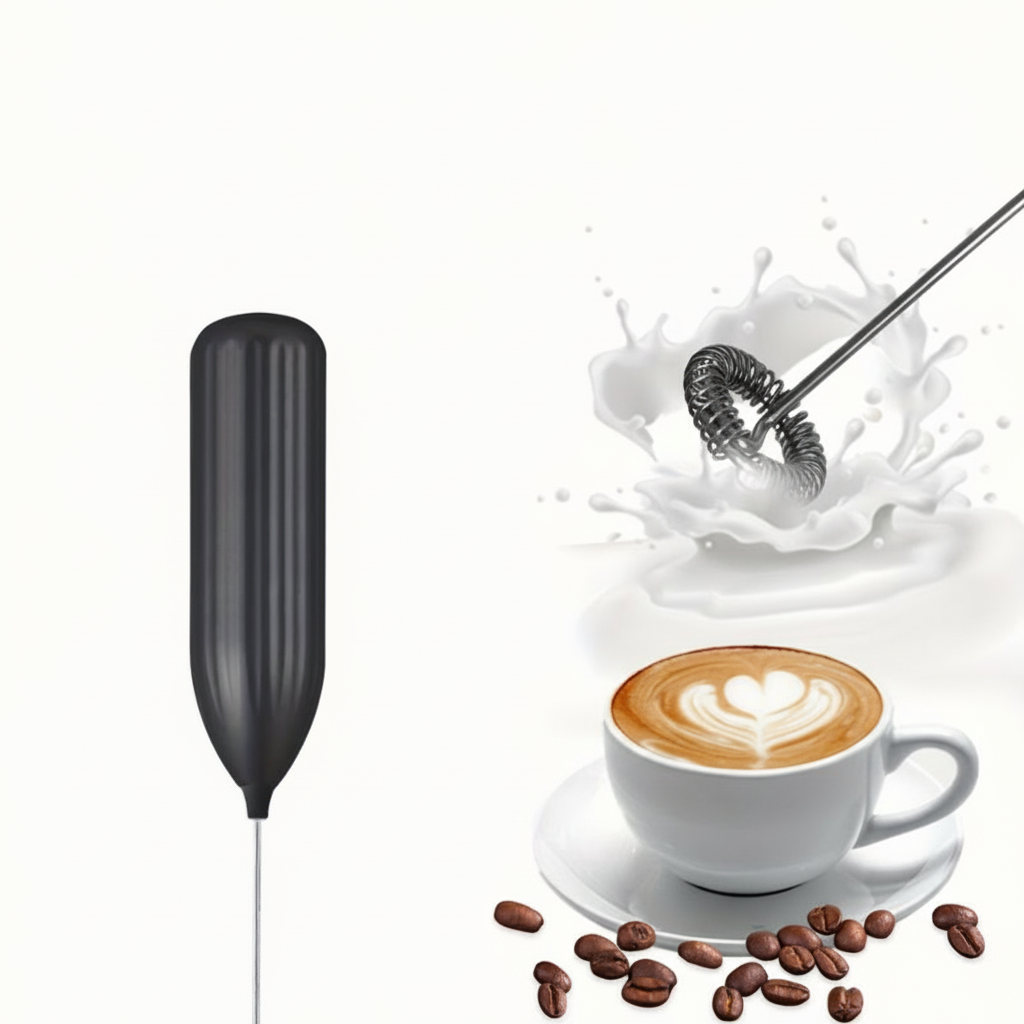 Electric Milk Frother, Milk Foam Maker, Requires Batteries (Not Included) Stainless Steel Beverage Mixer, Portable Electric Whisk for Coffee, Latte, Cappuccino, Chocolate, Matcha Foam Creator, Mini Coffee Blender, Handheld Mixer