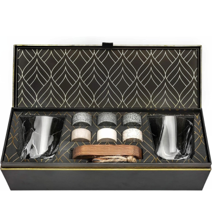 Whiskey Chilling Stones Gift Set With Granite Stones-Wine and Whiskey Decanter