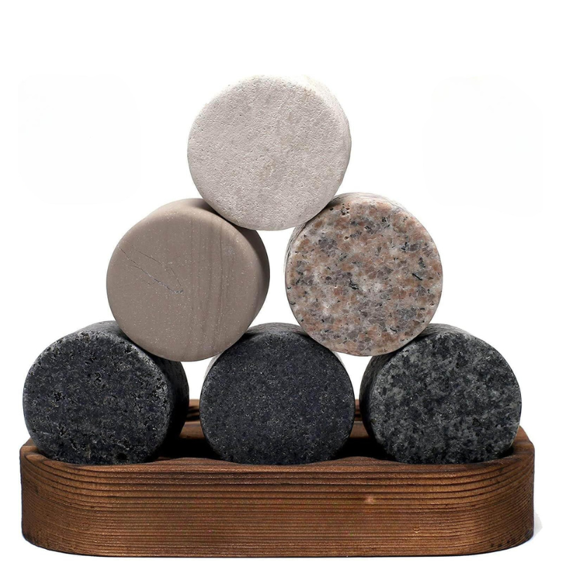 Whiskey Chilling Stones Gift Set With Granite Stones-Wine and Whiskey Decanter