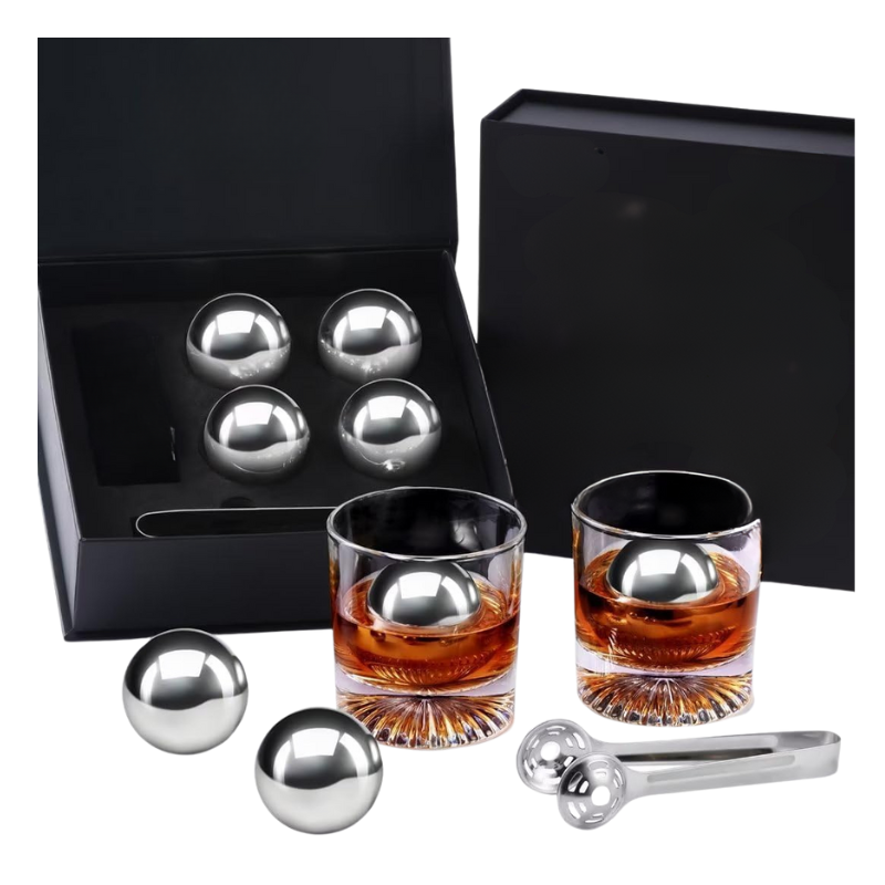 Whiskey Stone Sphere Set With Storage Box And Tongs
