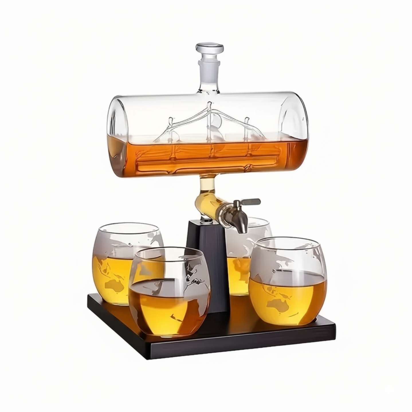 Wine Aerator Globe Design Glass Decanter Set