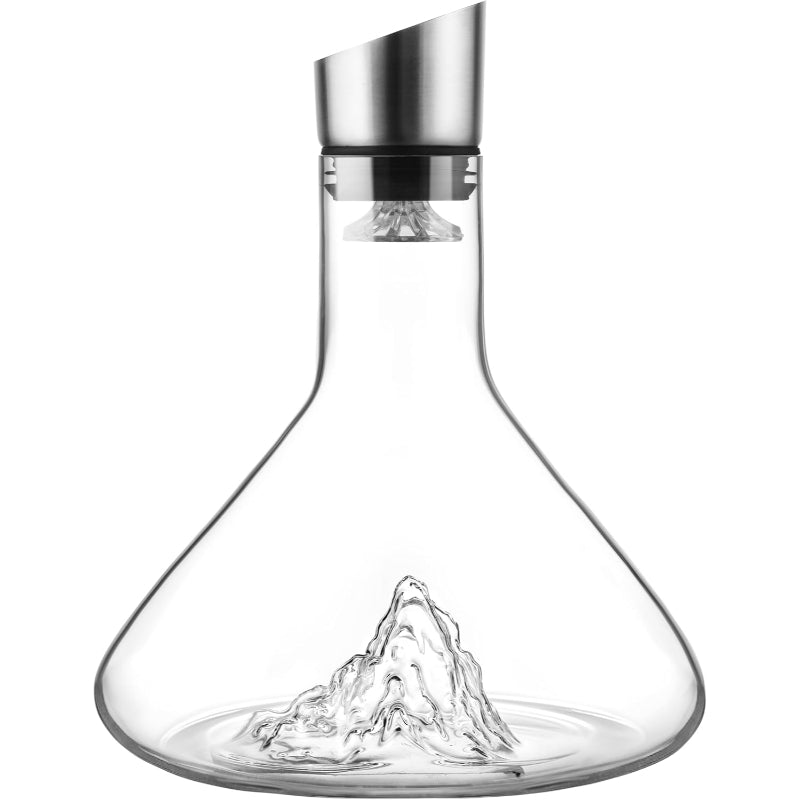 Glass Wine Decanter With Aerator And Waterfall Pourer