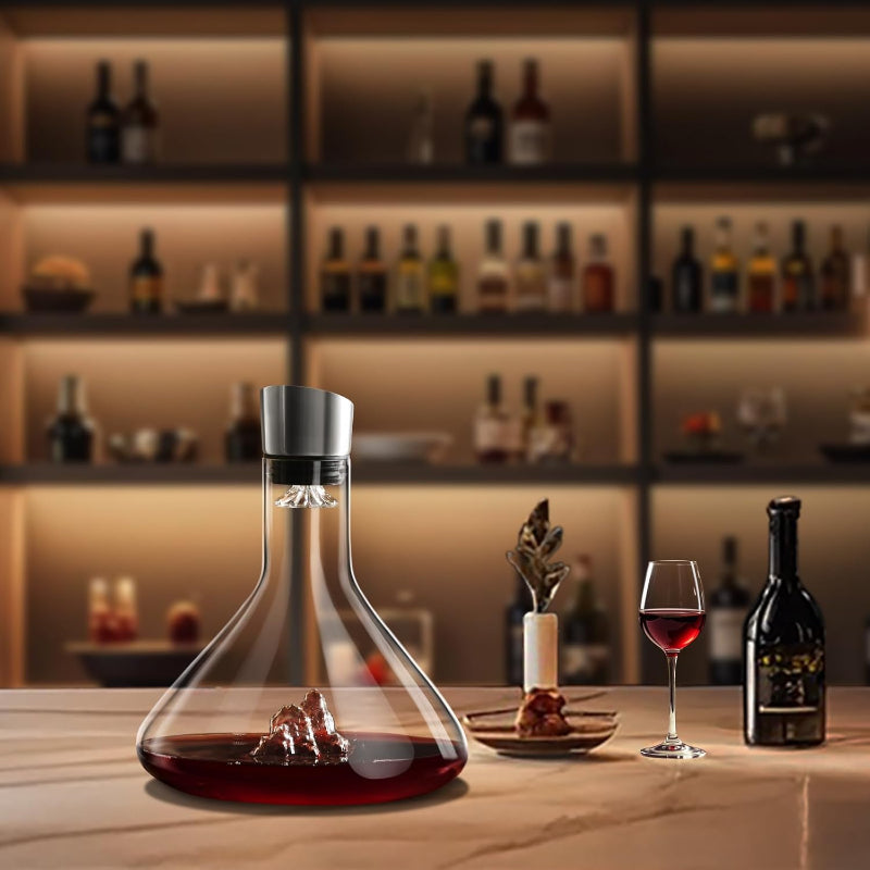 Glass Wine Decanter With Aerator And Waterfall Pourer