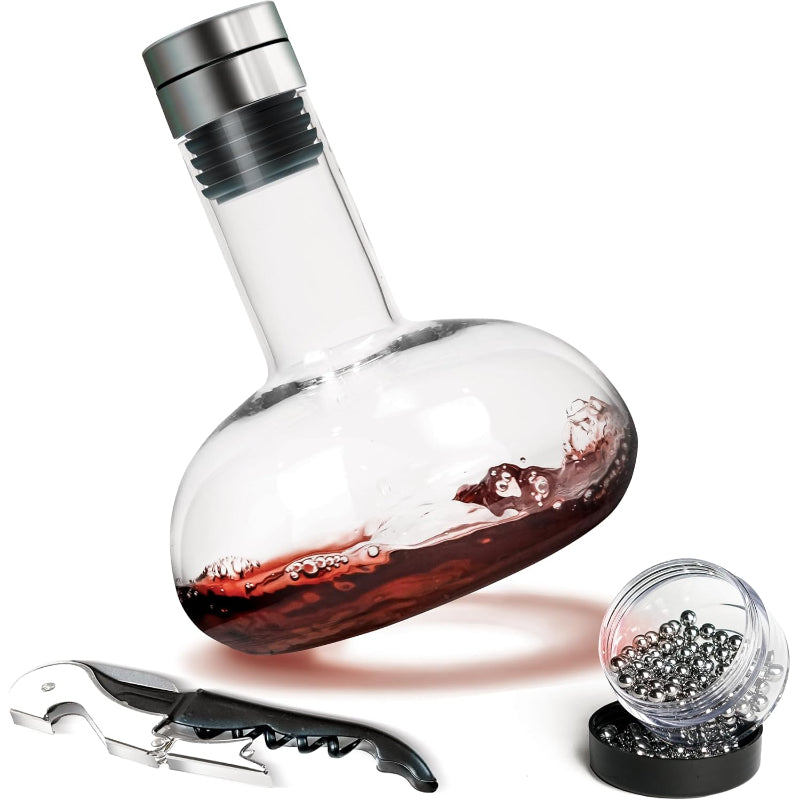 Wine Decanter With Aerator Lid-Wine and Whiskey Decanter