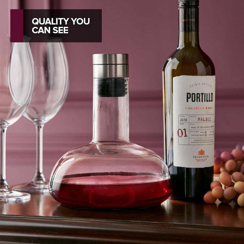 Wine Decanter With Aerator Lid-Wine and Whiskey Decanter
