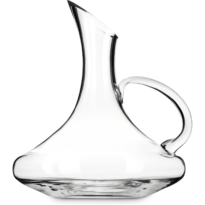 Wine Decanter With Handle And Tilted Pour Spout-Wine and Whiskey Decanter