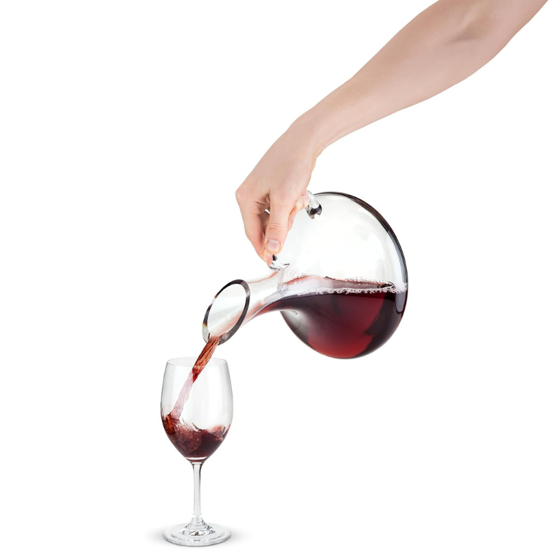 Wine Decanter With Handle And Tilted Pour Spout