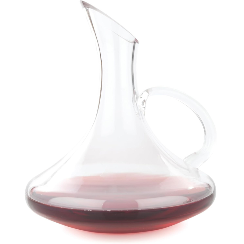 Wine Decanter With Handle And Tilted Pour Spout