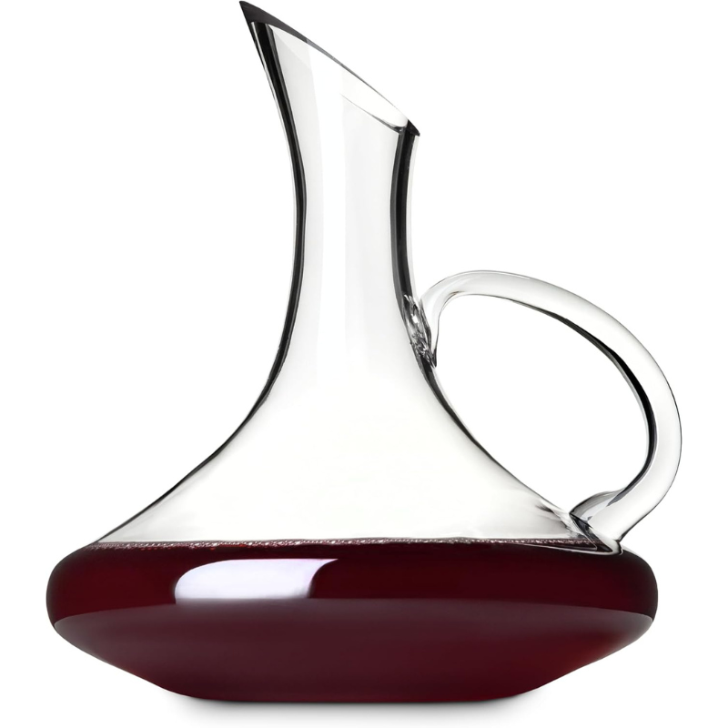 Wine Decanter With Handle And Tilted Pour Spout