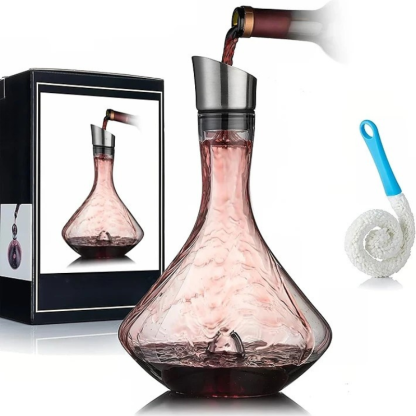 Wine Decanter With Waterfall Aeration - 1400ml Capacity-Wine and Whiskey Decanter