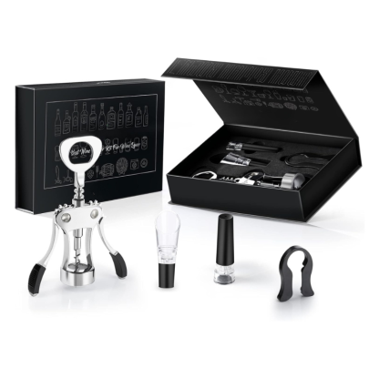 Wing Corkscrew Tool Kit With Multi Utility Wine Set-Wine and Whiskey Decanter