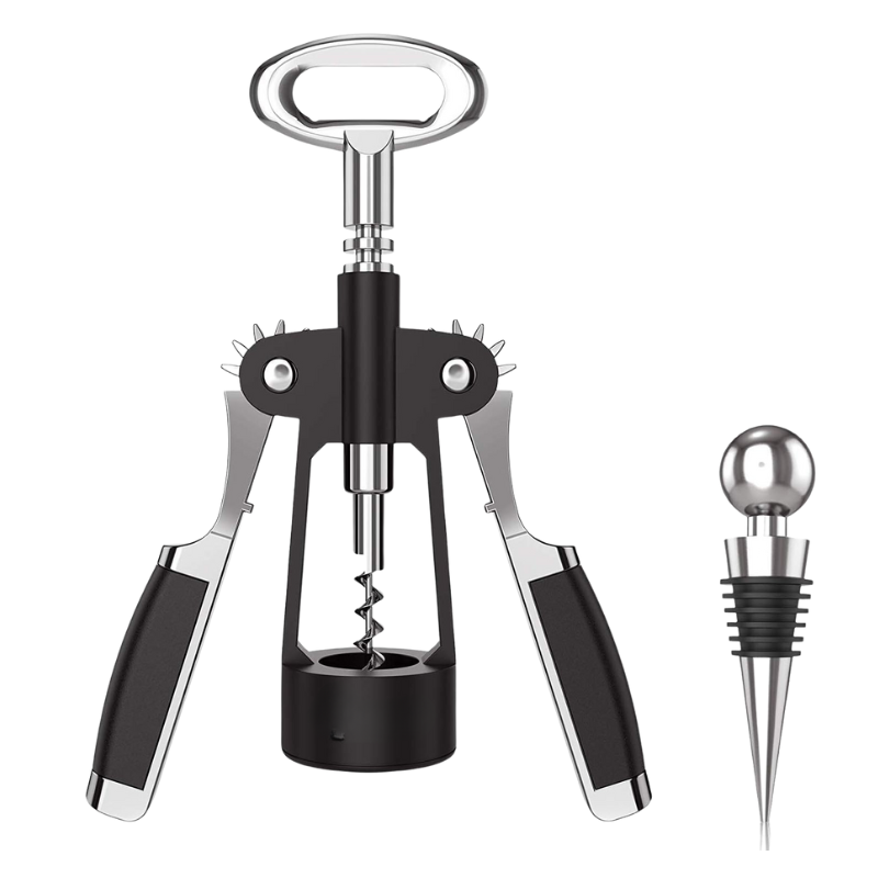 Wing Corkscrew Wine Opener Set With Bonus Bottle Stopper-Wine and Whiskey Decanter