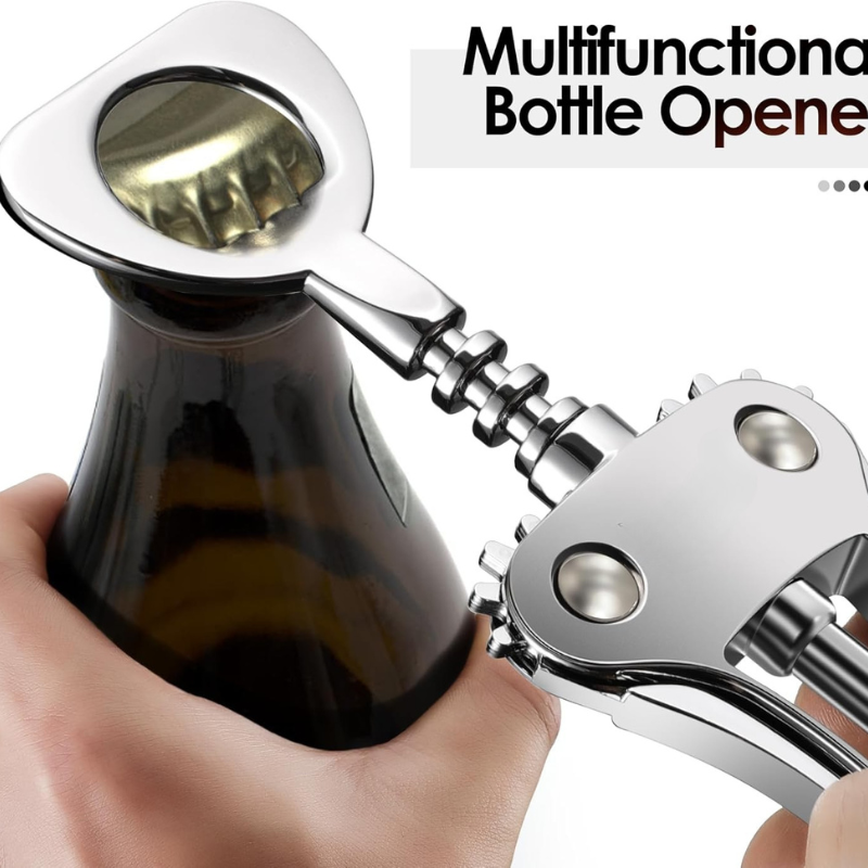 Wing Corkscrew Wine Opener With Easy Lever Action And Stylish Design