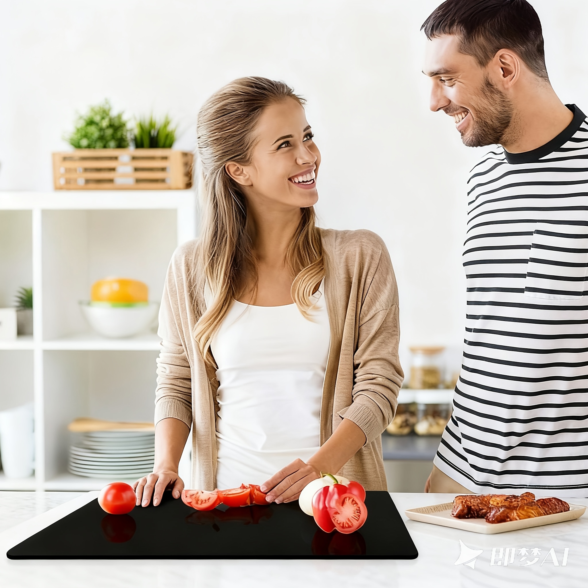 Large Kitchen Cutting Board With Protective Lip For Stable Chopping