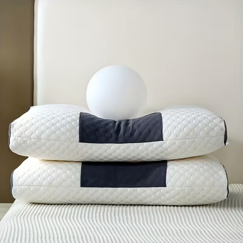 2 Pack Adjustable Cervical Neck Support Pillow - Ergonomic Memory Foam Sleeping Pillow