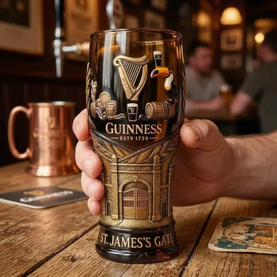 Vintage Style 1759 Heritage Sculpted Pint Glass With 3D Detail