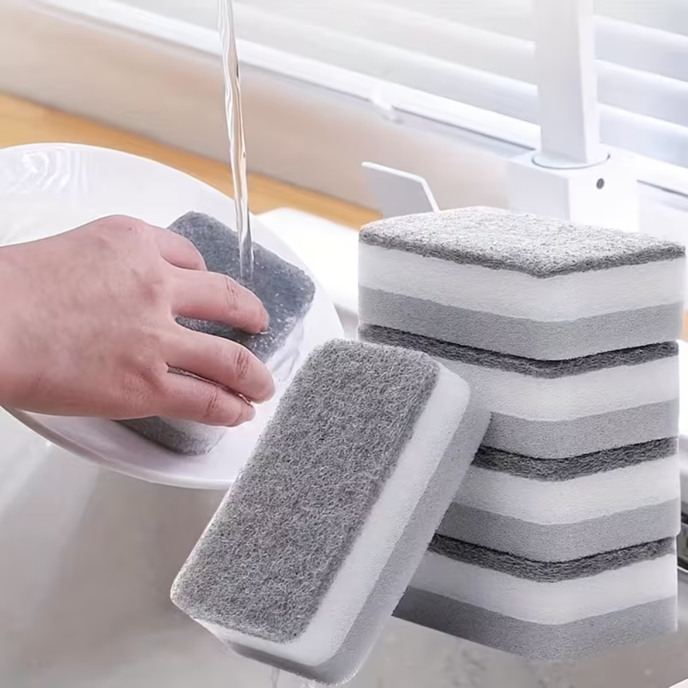 10 Pack Of  Double Sided Dishwashing Cleaning Sponge Cloth