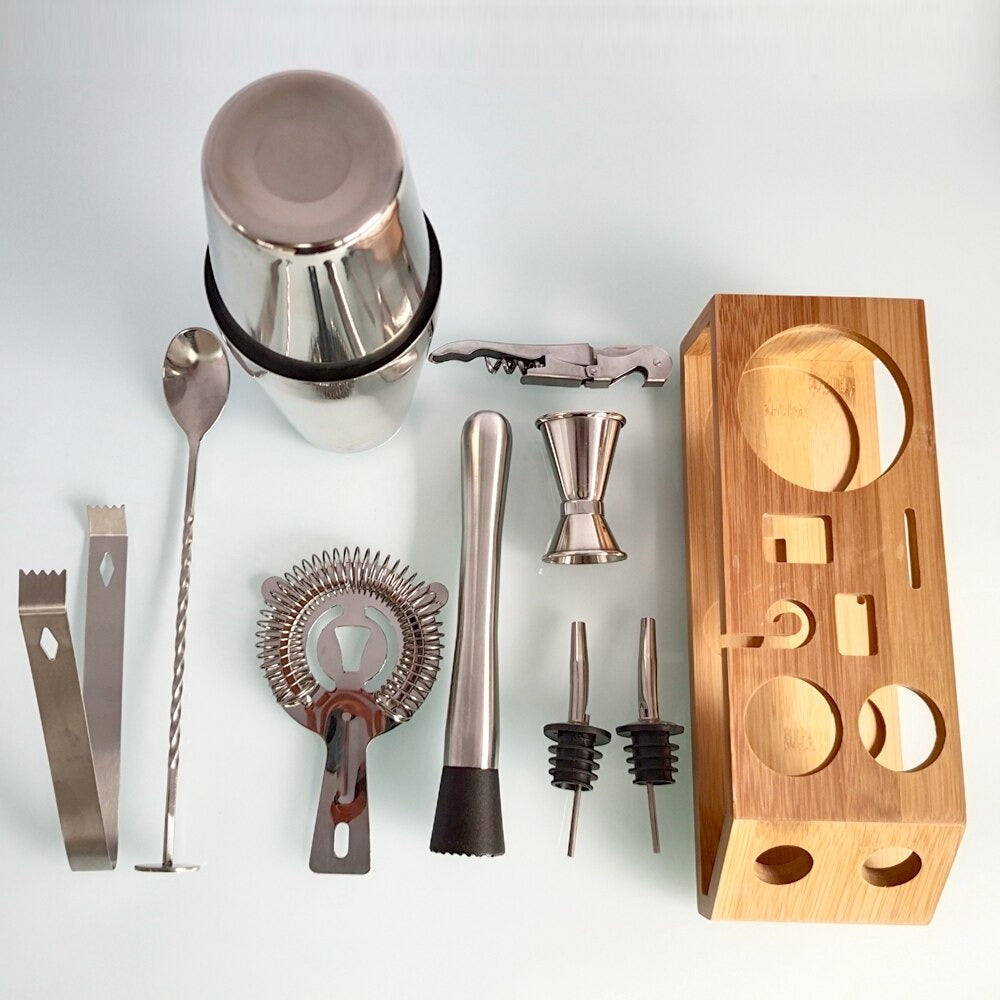 10-Piece Mixology & Craft Cocktail Shaker Set-Wine and Whiskey Decanter