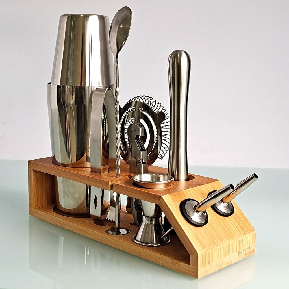 10-Piece Mixology & Craft Cocktail Shaker Set-Wine and Whiskey Decanter