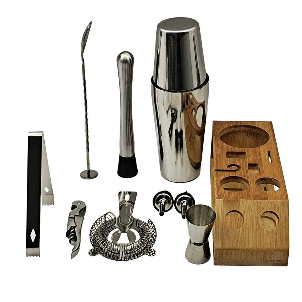 10-Piece Mixology & Craft Cocktail Shaker Set-Wine and Whiskey Decanter