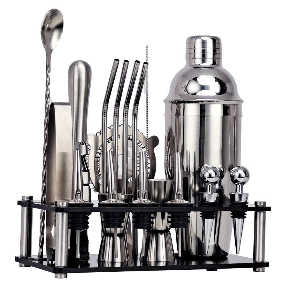 Stainless Steel Mixology Set-Wine and Whiskey Decanter