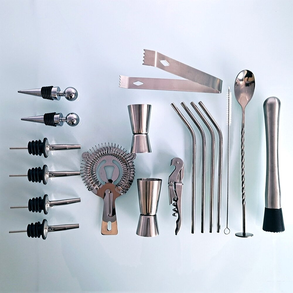 Stainless Steel Mixology Set-Wine and Whiskey Decanter