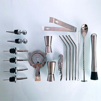 Stainless Steel Mixology Set-Wine and Whiskey Decanter