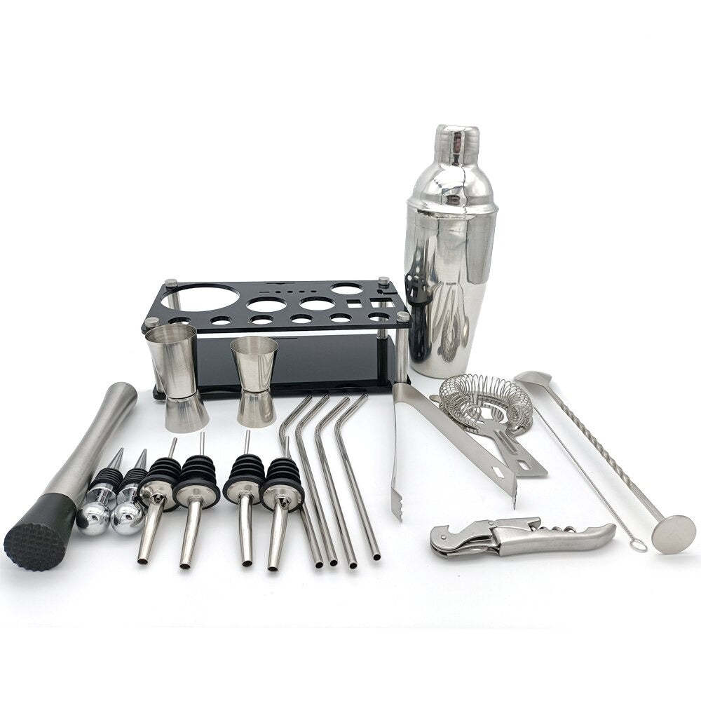 Stainless Steel Mixology Set-Wine and Whiskey Decanter