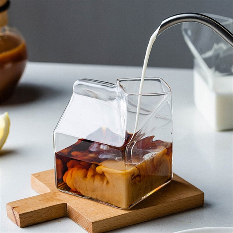 Milk Box Glass Cup-Wine and Whiskey Decanter