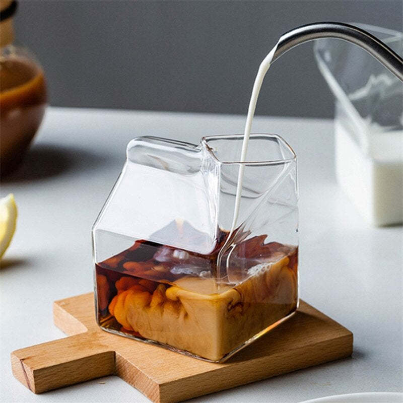 Milk Box Glass Cup-Wine and Whiskey Decanter
