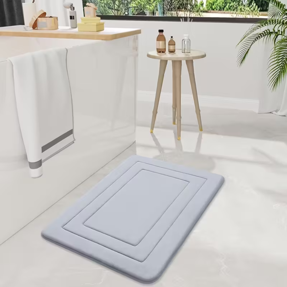 Memory Foam Bath Mat Set 2 Piece - Non Slip Absorbent Bathroom Rugs & Cushioned Floor Mats