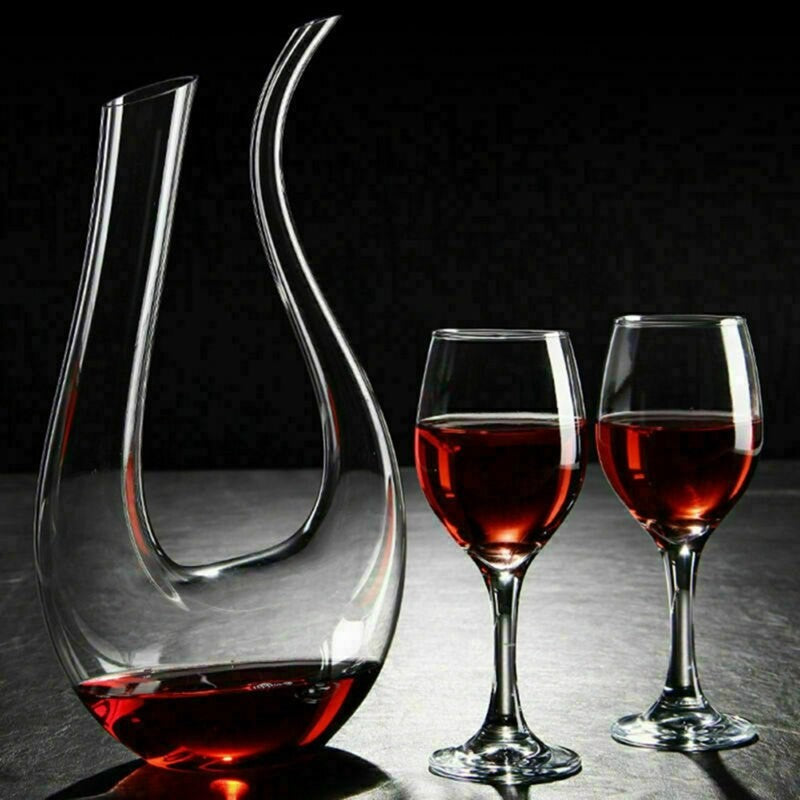 U-Shaped Crystal Red Wine Glasses Decanter Bottle
