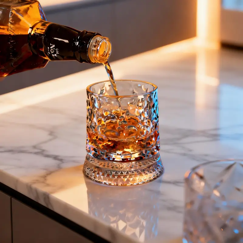 Rotating Crystal Whiskey Glass
