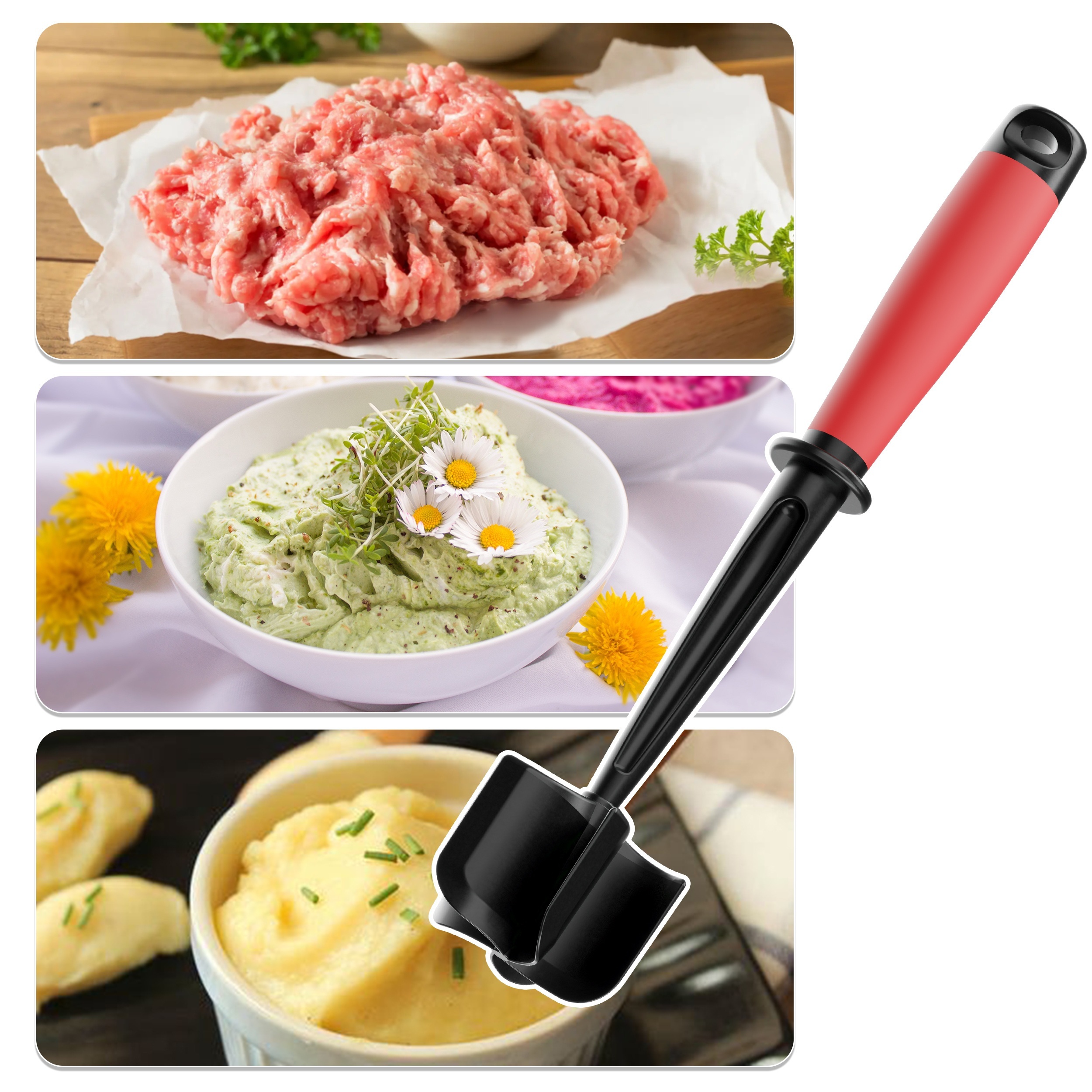 Nylon Meat Chopper Tool - Ground Beef Masher Hamburger Chopper for Cooking Kitchen