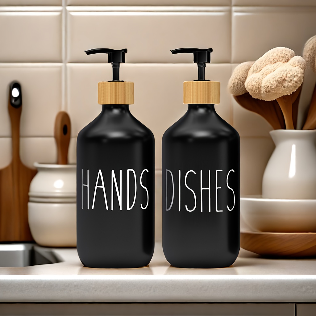 Matte Glass Soap Dispenser Set For Kitchen