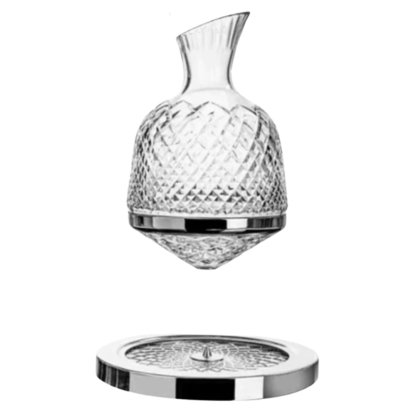 360° Rotating Crystal Wine Decanter with Tray-Wine and Whiskey Decanter