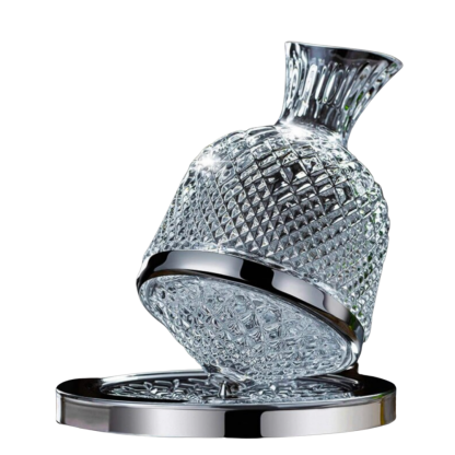 360° Rotating Crystal Wine Decanter with Tray-Wine and Whiskey Decanter