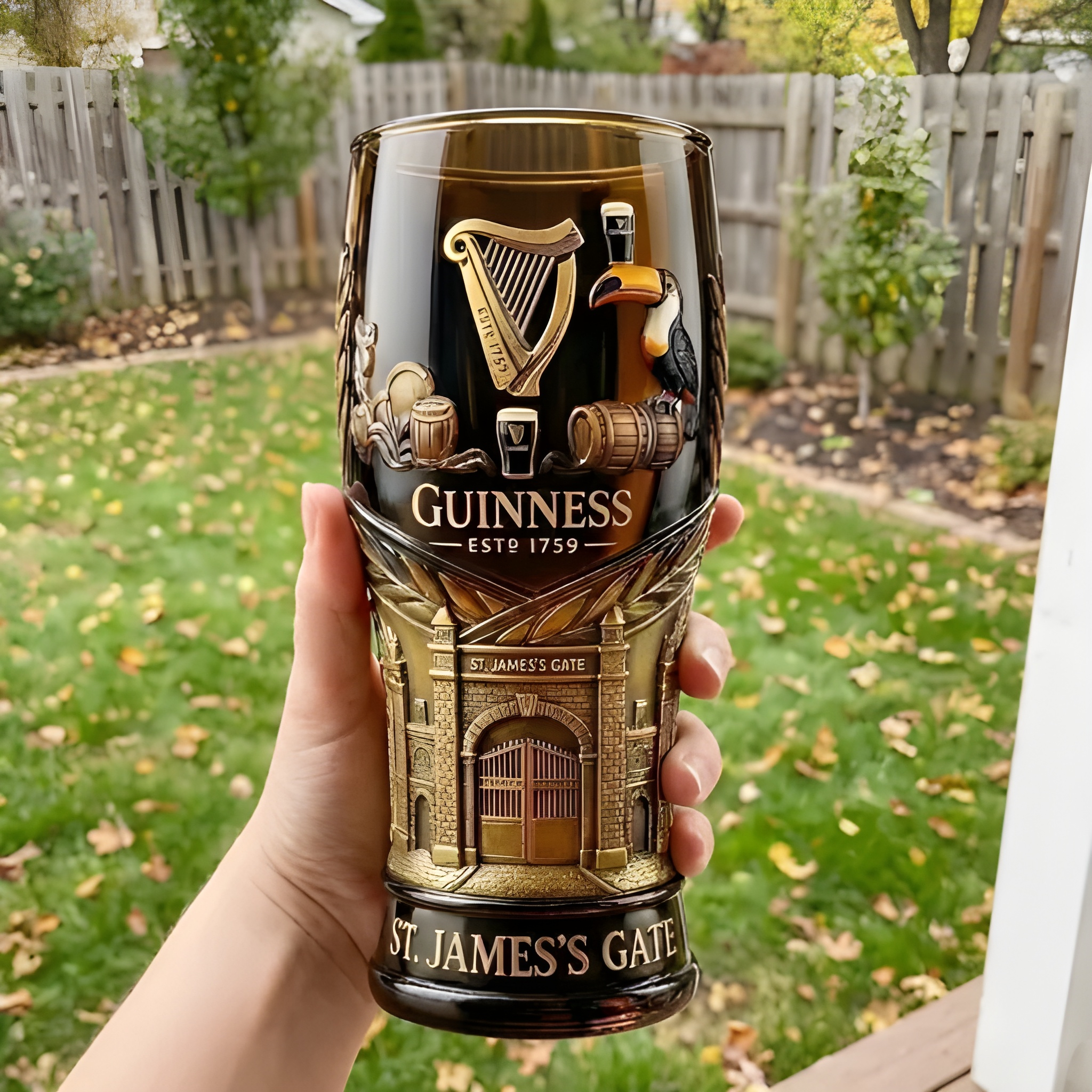 Vintage Style 1759 Heritage Sculpted Pint Glass With 3D Detail