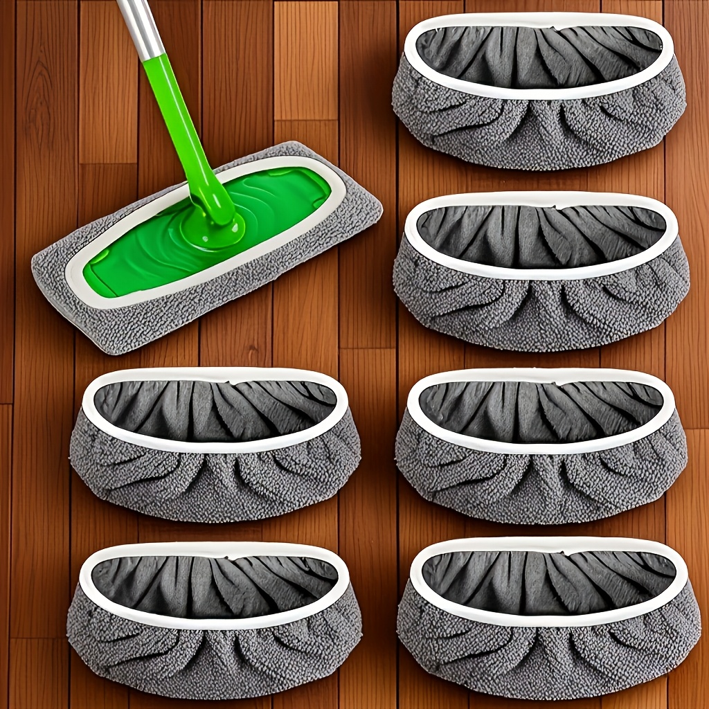 Microfiber Mop Replacement Pads 7 Pack - Reusable Washable Mop Heads for Wet & Dry Floor Cleaning | Fits Most Flat Mops