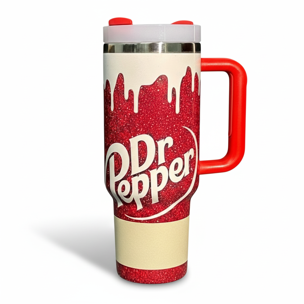 40oz Glitter Tumbler With Handle