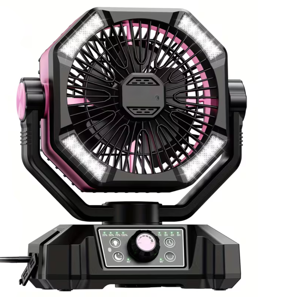 20000Mah Battery Powered Dual Motor Oscillating Camping Fan With Remote Control