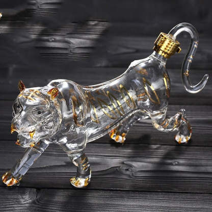 Tiger Shaped Glass Decanter-Wine and Whiskey Decanter
