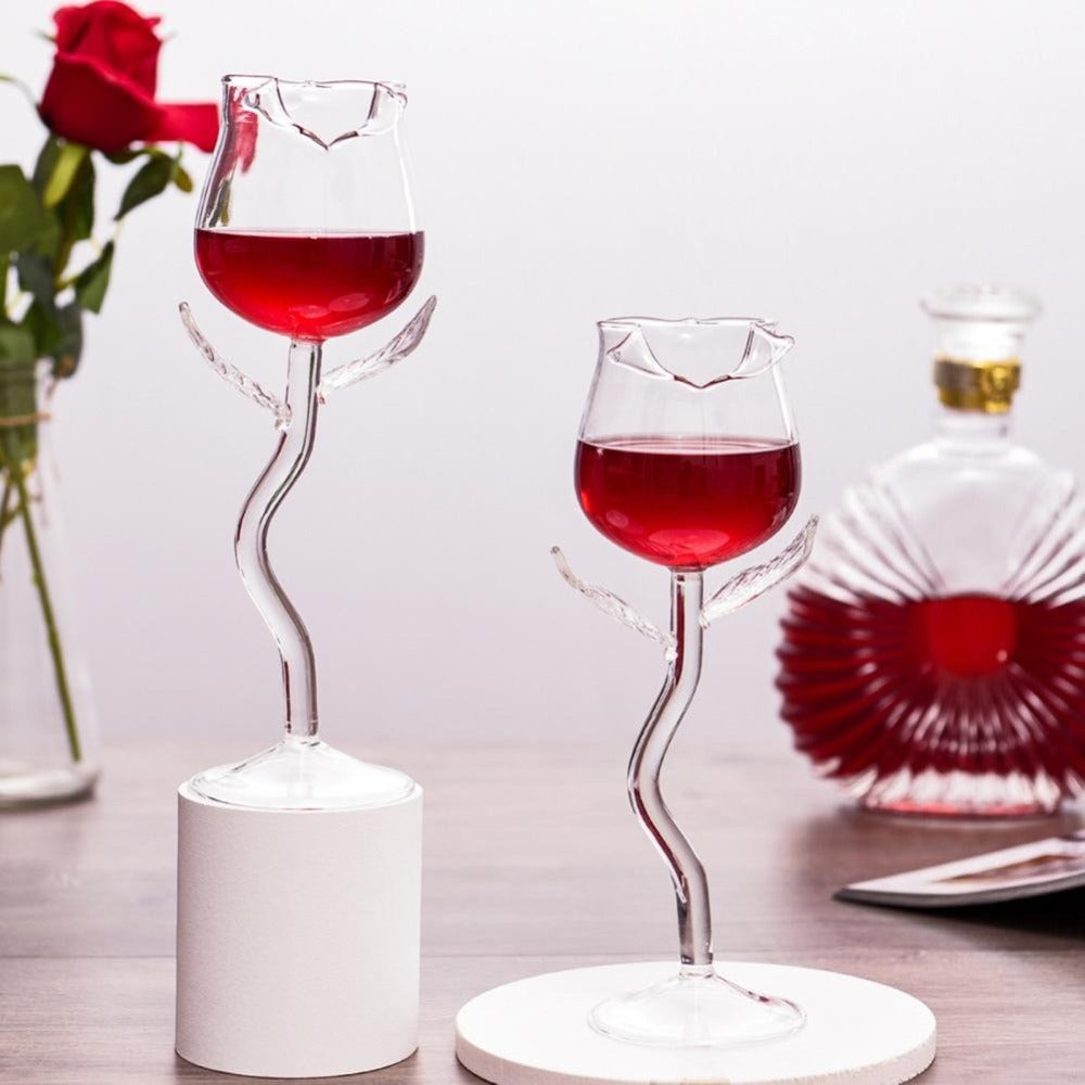 Rose Shape Wine Glass-Wine and Whiskey Decanter
