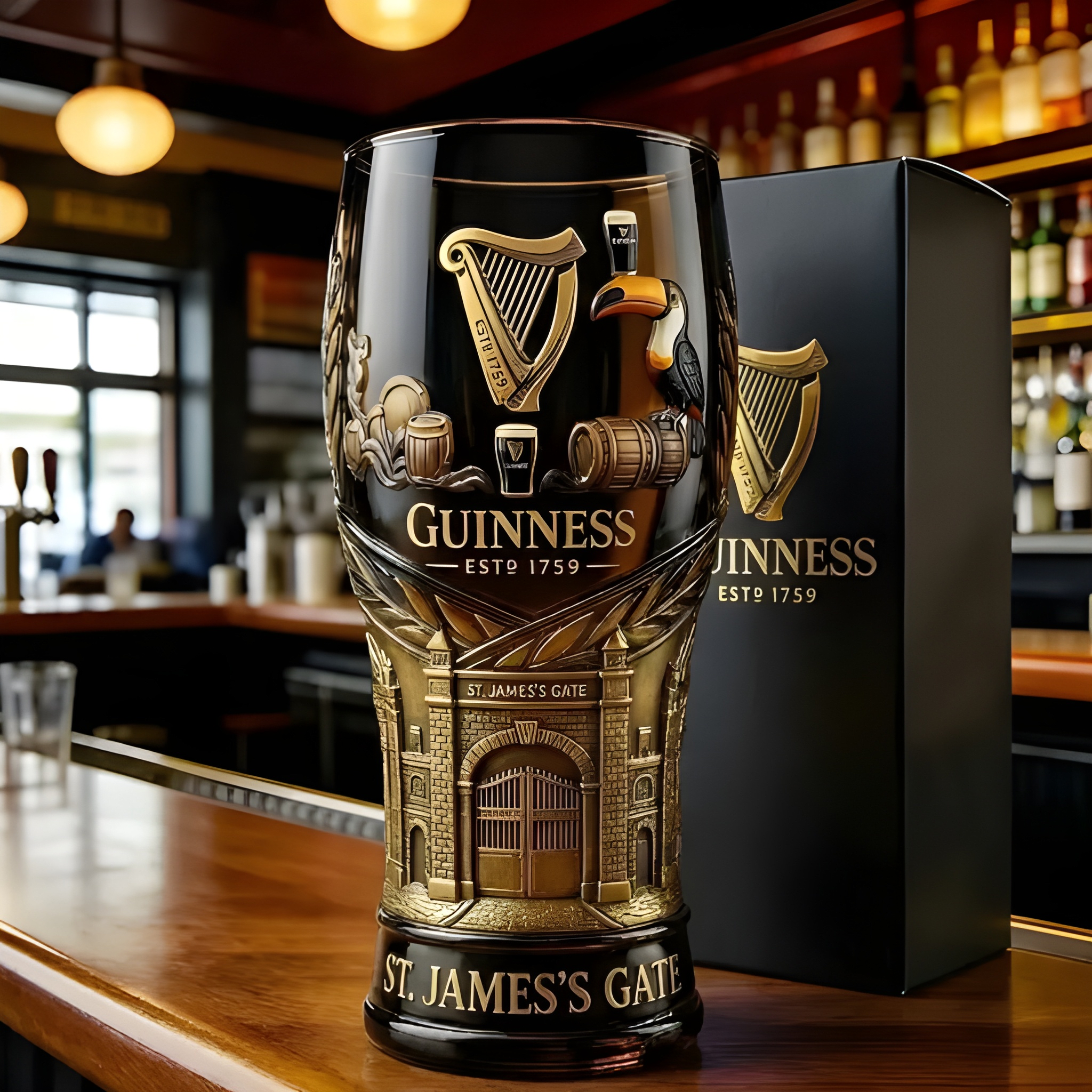 Vintage Style 1759 Heritage Sculpted Pint Glass With 3D Detail