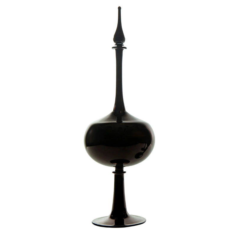 Handmade Black Glass Decanter-Wine and Whiskey Decanter