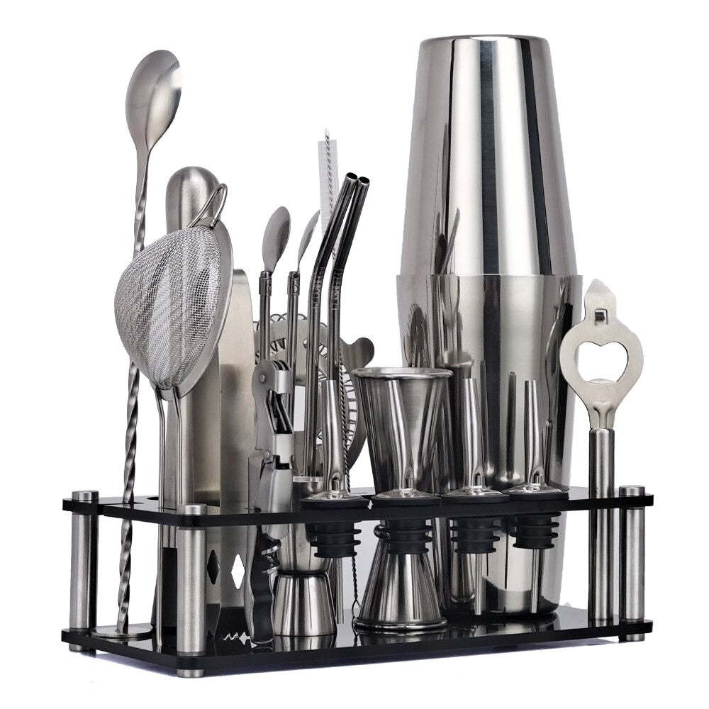 Stainless Steel Bar Set-Wine and Whiskey Decanter
