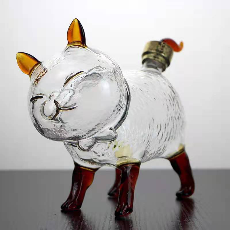 Cat Shaped Glass Decanter-Wine and Whiskey Decanter