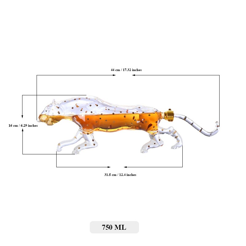 Leopard Shaped Glass Decanter-Wine and Whiskey Decanter