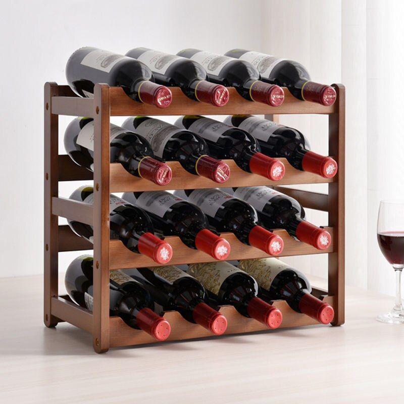 Vintage Wooden Wine Rack-Wine and Whiskey Decanter