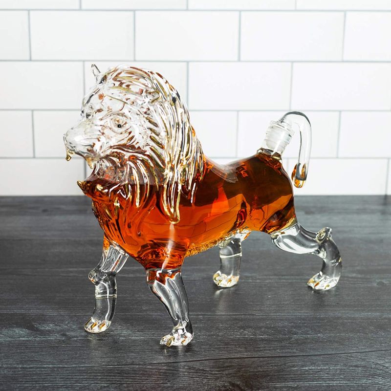 Lion Shaped Glass Decanter-Wine and Whiskey Decanter